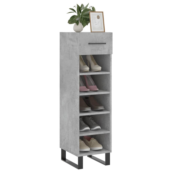 Schuhschrank Melek 30x35x105cm, Betongrau (Holz)