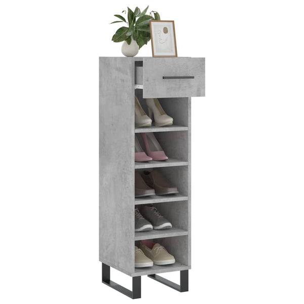 Schuhschrank Melek 30x35x105cm, Betongrau (Holz)