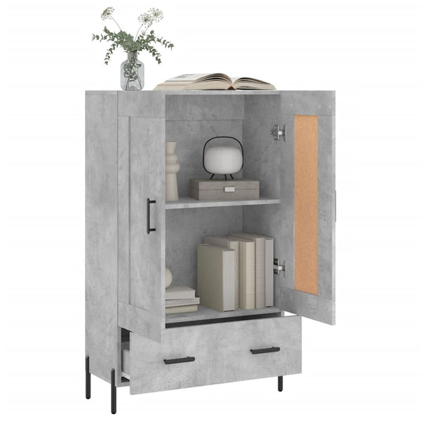 Betongrauer Schrank Valenta 69,5x31x115cm (Holz)
