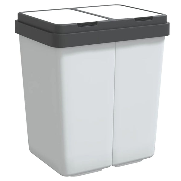 Weißer Abfalleimer Yu 2x25 L