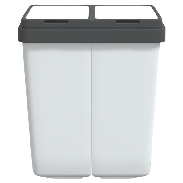 Weißer Abfalleimer Yu 2x25 L