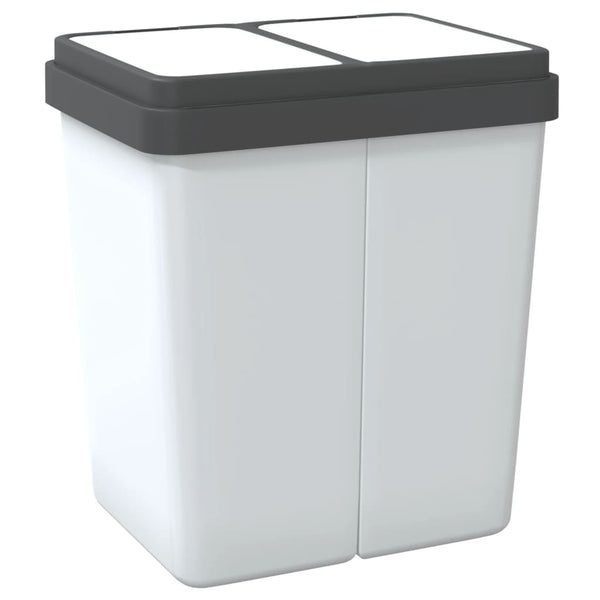 Weißer Abfalleimer Yu 2x25 L