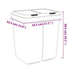 Weißer Abfalleimer Yu 2x25 L