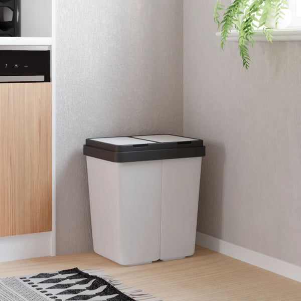Weißer Abfalleimer Yu 2x25 L