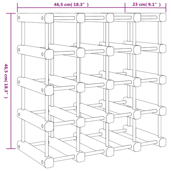 Viinipulloteline Sidney 46,5x23x46,5cm (20 pullolle, mänty)