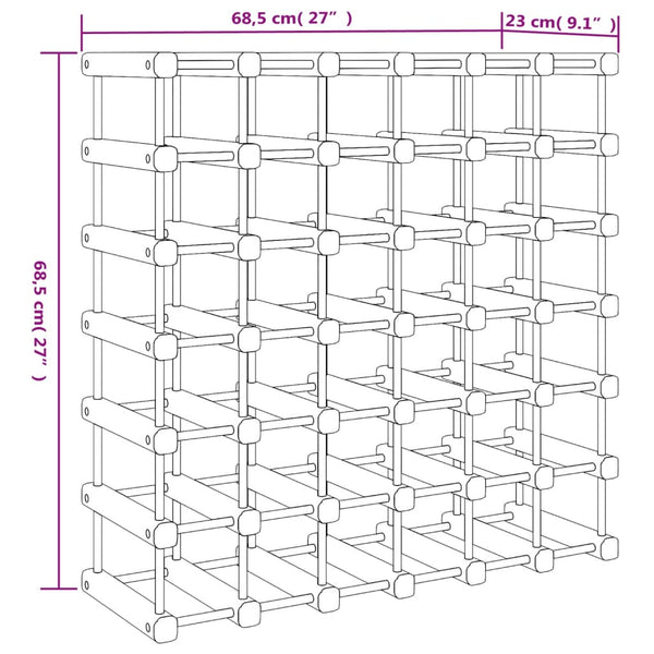 Viinipulloteline Sidney 68,5x23x68,5cm (42 pullolle mänty)