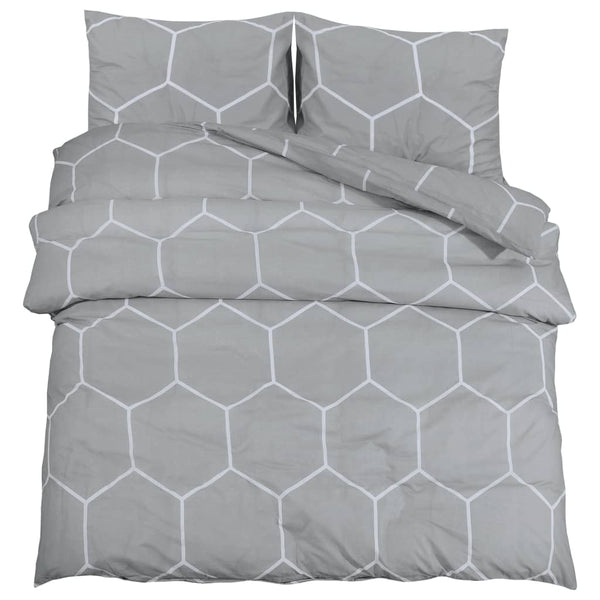 Bettwäsche-Set Grau 200x200cm Temhur (Baumwolle)
