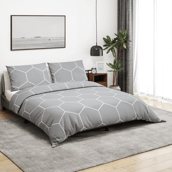 Bettwäsche-Set Grau 200x200cm Temhur (Baumwolle)
