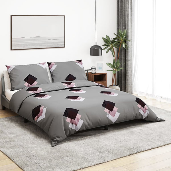 Temhur Bettwäscheset Grau 200x200cm (Baumwolle)