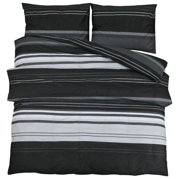 Temhur Bettwäsche-Set 200x200cm schwarz/weiß (Baumwolle)