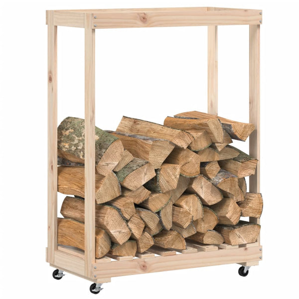 Kaminholzregal auf Rollen Magdan 76,5x40x108cm (Kiefer)