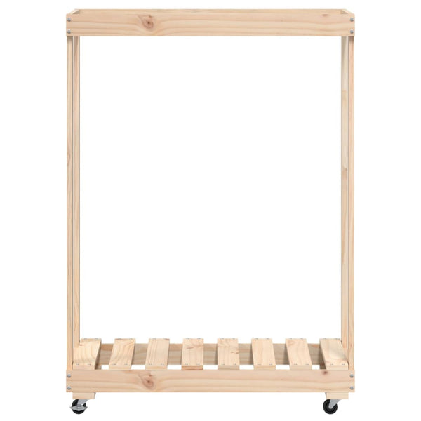 Kaminholzregal auf Rollen Magdan 76,5x40x108cm (Kiefer)