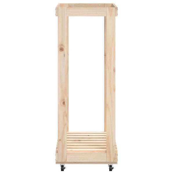 Kaminholzregal auf Rollen Magdan 76,5x40x108cm (Kiefer)