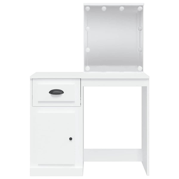 Weißer Schminktisch mit LED-Beleuchtung Cristina 90x42x132,5cm