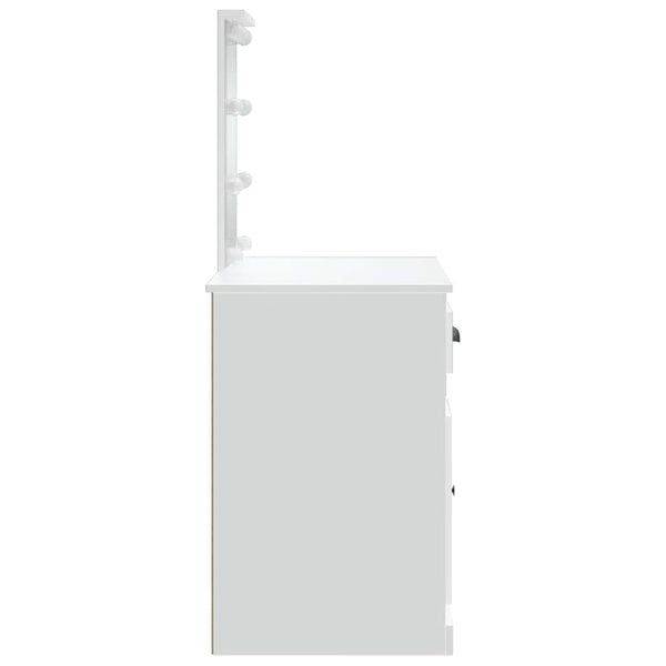 Weißer Schminktisch mit LED-Beleuchtung Cristina 90x42x132,5cm