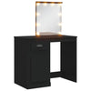 Musta peilipöytä led-valoilla Crisitna 90x42x132,5cm