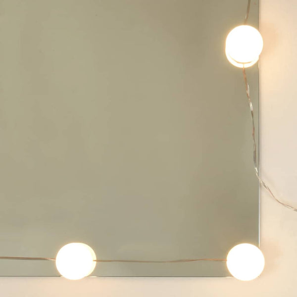 Musta peilipöytä led-valoilla Crisitna 90x42x132,5cm