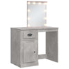 Betongrauer Schminktisch mit LED-Beleuchtung Crisitna 90x42x132,5cm