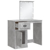 Betongrauer Schminktisch mit LED-Beleuchtung Crisitna 90x42x132,5cm
