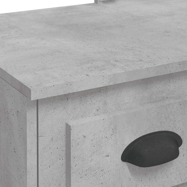 Betongrauer Schminktisch mit LED-Beleuchtung Crisitna 90x42x132,5cm
