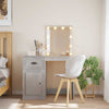 Betongrauer Schminktisch mit LED-Beleuchtung Crisitna 90x42x132,5cm