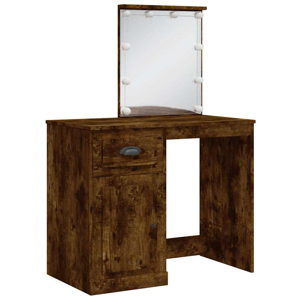 Spiegeltisch aus Rauchereiche mit LED-Beleuchtung Crisitna 90x42x132,5cm