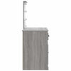 Harmaa peilipöytä led-valoilla Crisitna 90x42x132,5cm