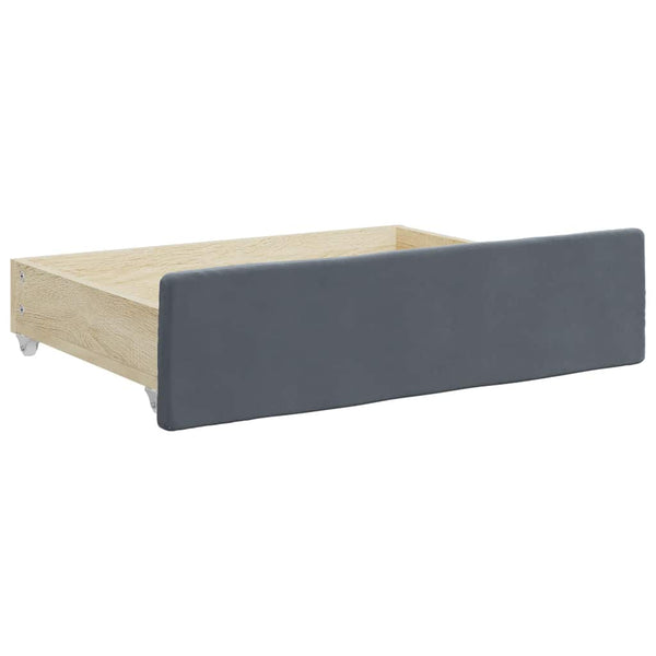 Graue Bettaufbewahrungsboxen Tor (2 Stk. dkl.grau Holz und Samt)