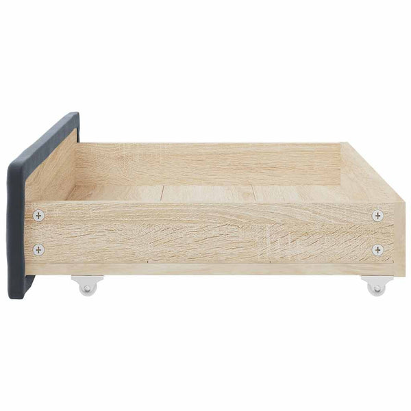 Graue Bettaufbewahrungsboxen Tor (2 Stk. dkl.grau Holz und Samt)