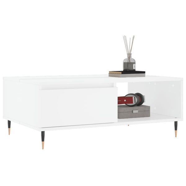 Weißer Couchtisch Claus 90x60x35cm (Holz)