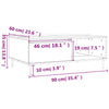 Couchtisch Claus 90x60x35cm, Betongrau (Holz)