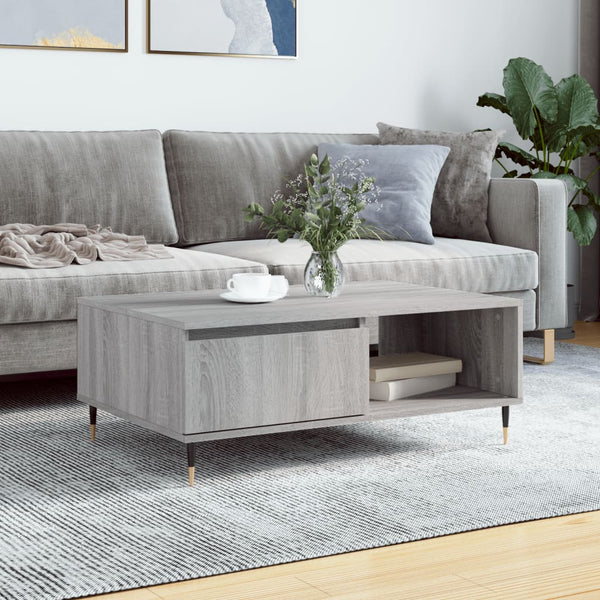 Grauer Couchtisch Claus 90x60x35cm (Holz)