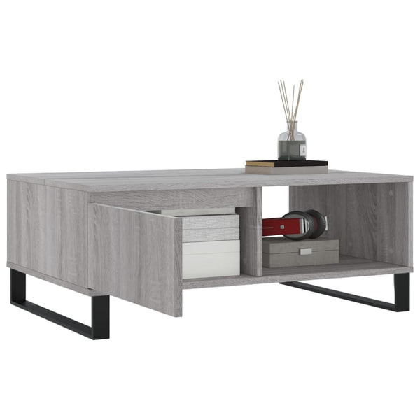 Grauer Couchtisch Shanequa 90x60x35cm (Holz)