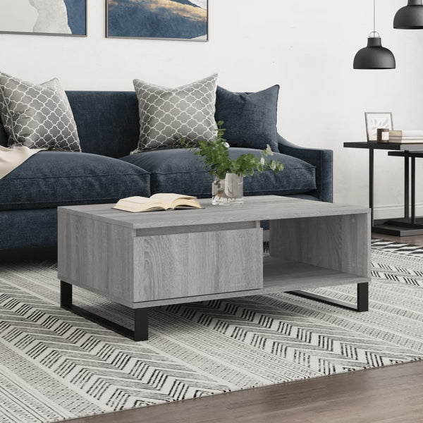 Grauer Couchtisch Shanequa 90x60x35cm (Holz)