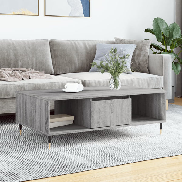 Grauer Couchtisch Chirachita 104x60x35cm (Holz)