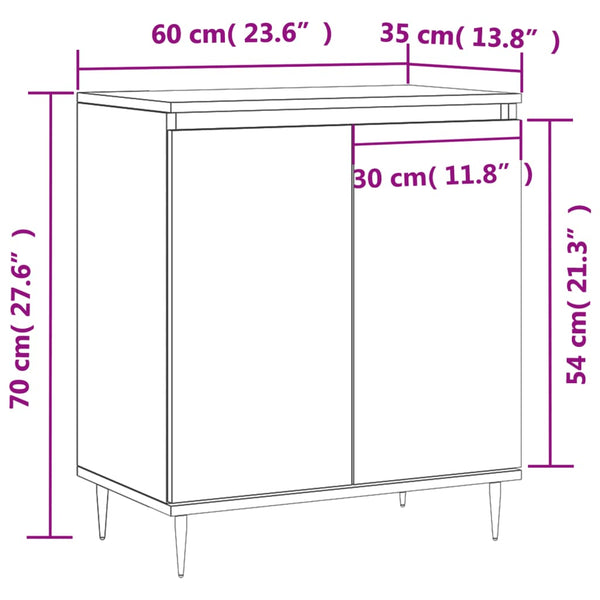 Betongraues Sideboard Lachita 60x35x70cm (Holz)