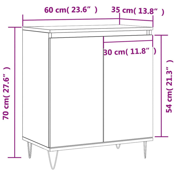 Graues Sideboard Zakie 60x35x70cm (Holz)