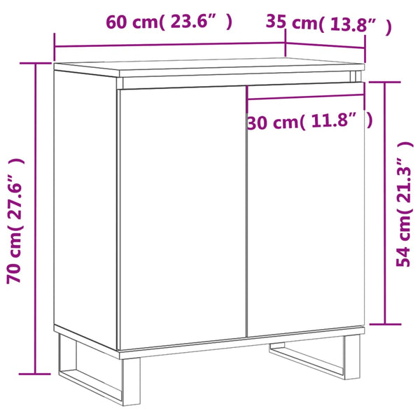 Räucher-Eiche Sideboard Lavada 60x35x70cm (Holz)