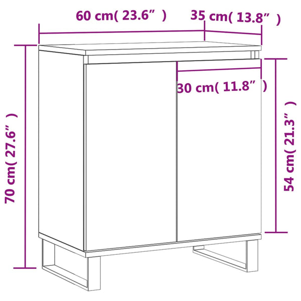 Graues Sideboard Lavada 60x35x70cm (Holz)