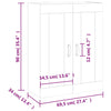 Grauer Wandschrank Silviana 69,5x34x90cm (Sonoma)