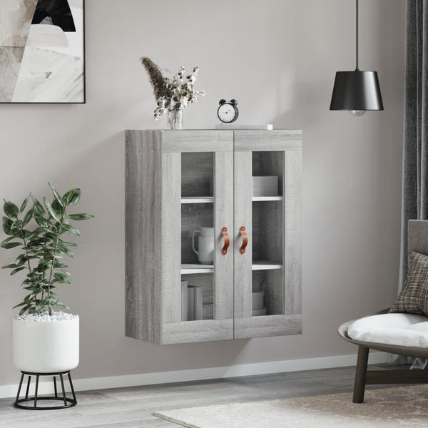 Grauer Wandschrank Silviana 69,5x34x90cm (Sonoma)
