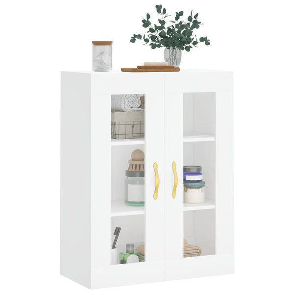Weißer wandmontierter Schrank Onutiu 69,5x34x90cm