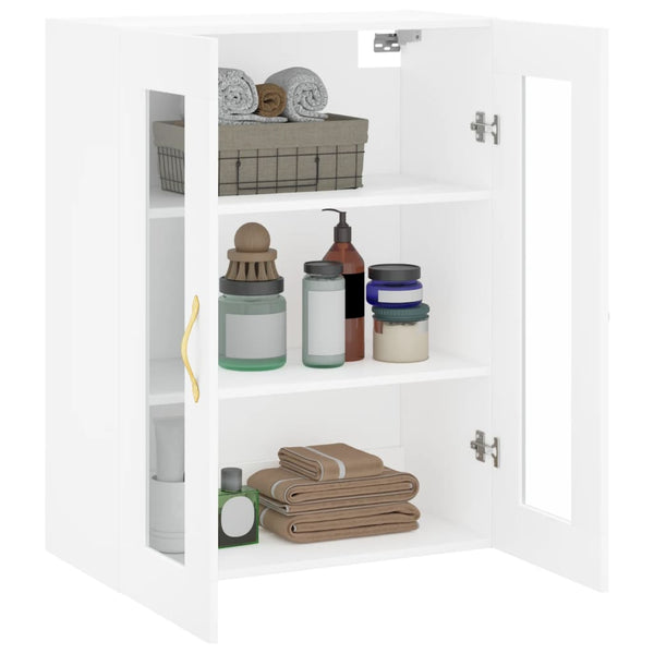 Weißer wandmontierter Schrank Onutiu 69,5x34x90cm