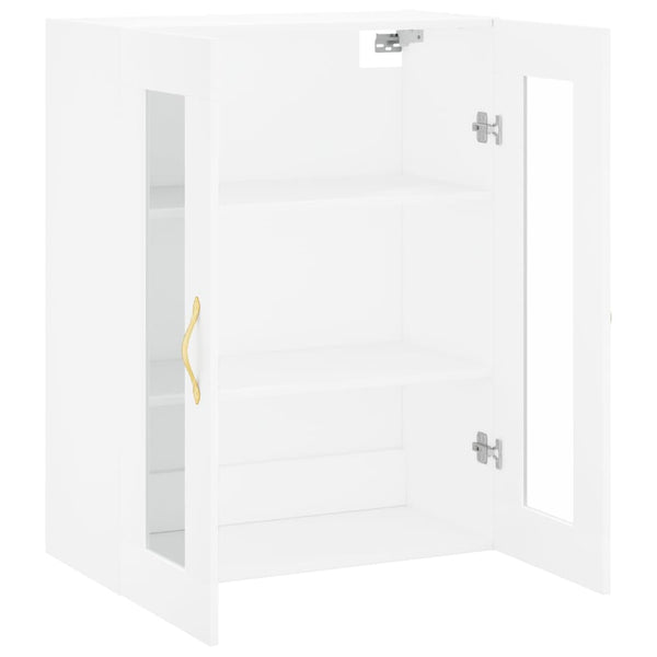 Weißer wandmontierter Schrank Onutiu 69,5x34x90cm