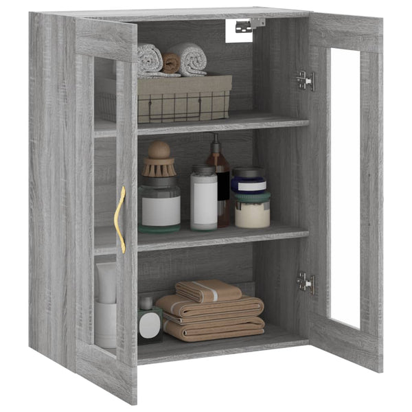 Grauer Wandschrank Onutiu 69,5x34x90cm (Sonoma)