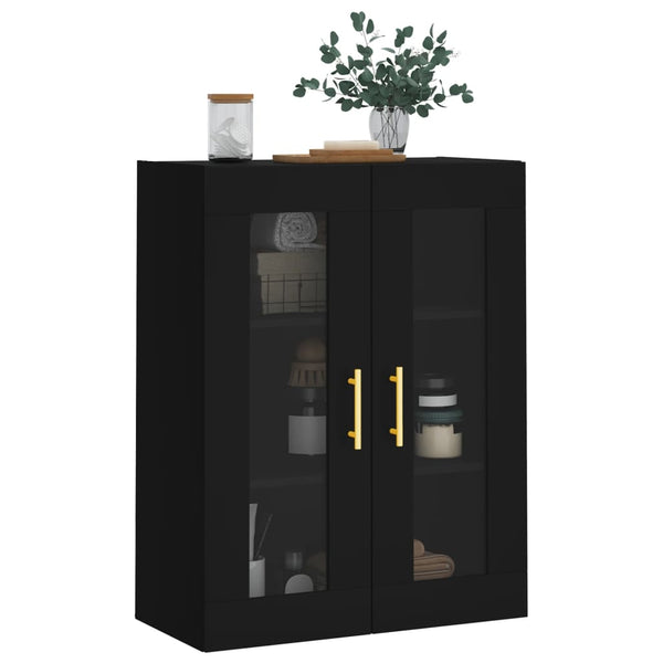 Schwarzer Wandschrank Stefia 69,5x34x90cm