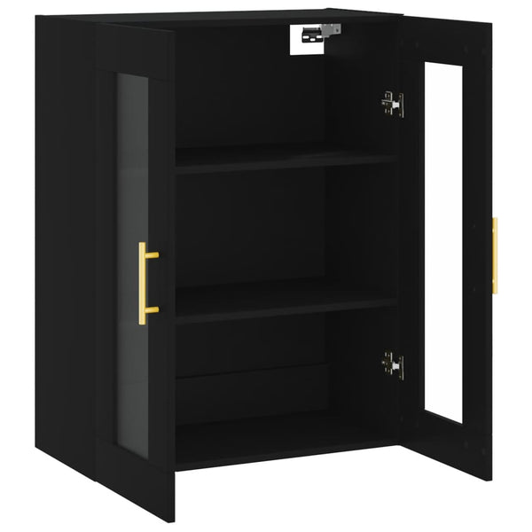 Schwarzer Wandschrank Stefia 69,5x34x90cm