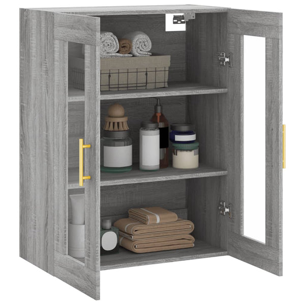 Grauer wandmontierter Schrank Stefia 69,5x34x90cm (Sonoma)