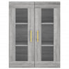 Grauer wandmontierter Schrank Stefia 69,5x34x90cm (Sonoma)