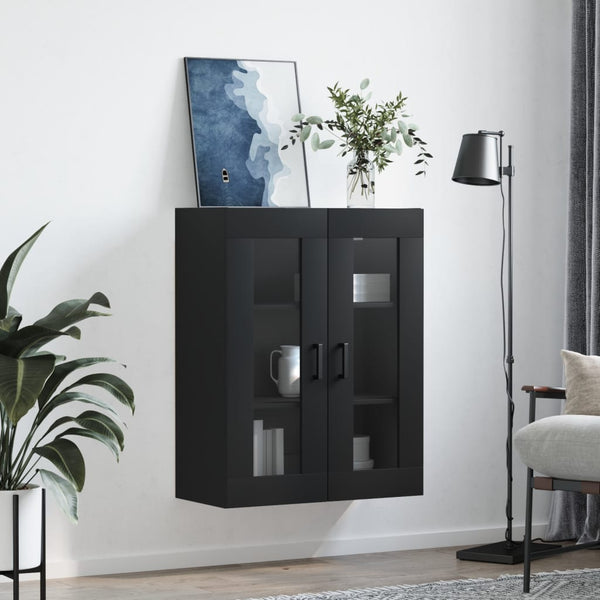 Schwarzer Wandregal Leliana 69,5x34x90cm